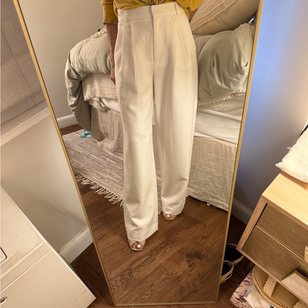 Abercrombie & Fitch Cream Wide-Leg Trousers